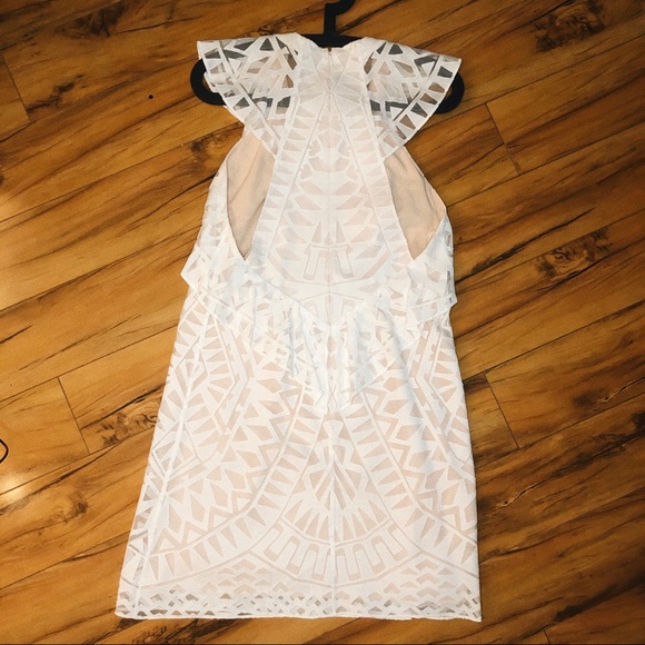 BCBGMaxAzria White/Nude Lace Dress - Picture 4 of 6